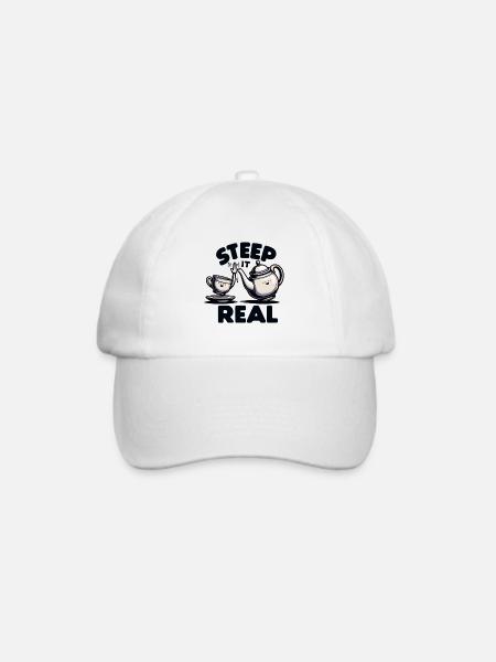 Steep It Real – Teekannen-Charme - Baseballkappe - Weiß/Weiß