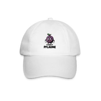 Lustige Pflaume Cartoon Motiv PFLAUME - Baseballkappe - Weiß/Weiß - Vorne
