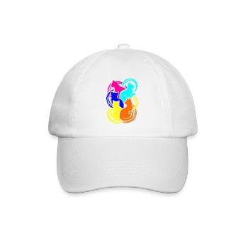 Bunte Katzen - Baseballkappe - Weiß/Weiß - Vorne