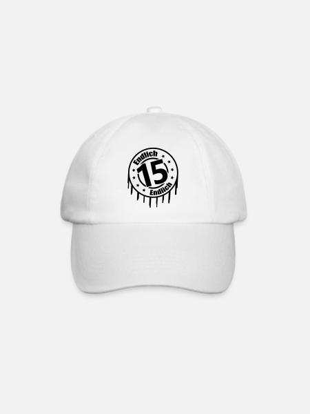 Endlich 15 - Baseballkappe - Weiß/Weiß