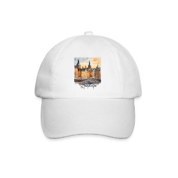 Stockholm Aquarell, Stockholm Schweden - Baseballkappe - Weiß/Weiß - Vorne