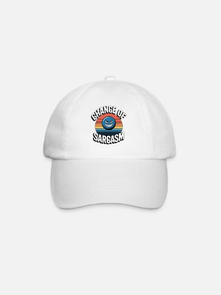 Chance of Sarcasm - Retro Grinsen - Baseballkappe - Weiß/Weiß