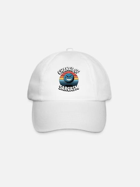 Chance of Sarcasm - Retro Grinsen - Baseballkappe - Weiß/Weiß