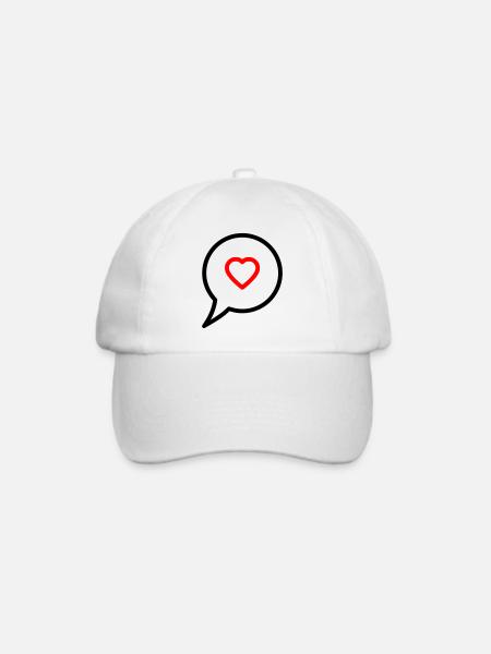 Sprechblase Herz Liebe Chat - Baseballkappe - Weiß/Weiß