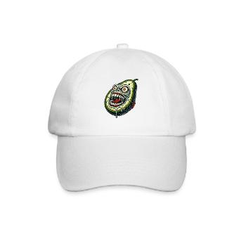 Gruselige Monster Avocado - Baseballkappe - Weiß/Weiß - Vorne