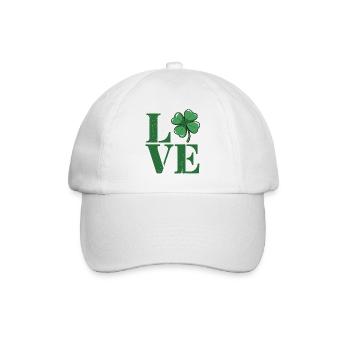 Love Kleeblatt Vintage Grün - Baseballkappe - Weiß/Weiß - Vorne