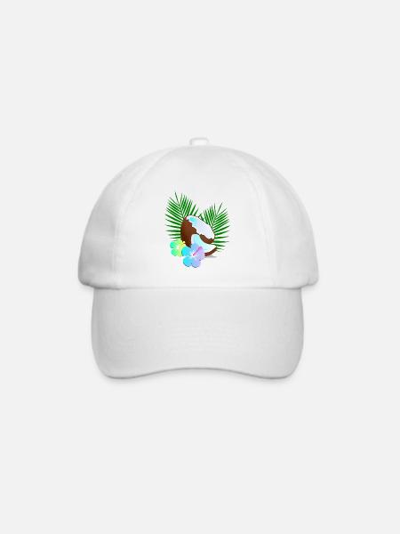 Kokosnuss Insel Tropen Hibiskus - Baseballkappe - Weiß/Weiß