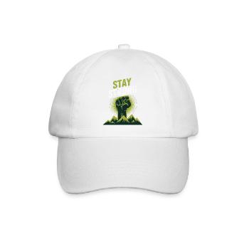 Stay Strong - Power Faust Berge Design - Baseballkappe - Weiß/Weiß - Vorne