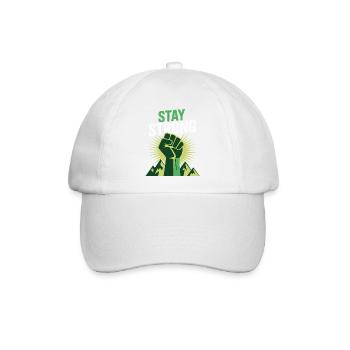 Stay Strong - Power Faust Berge Design - Baseballkappe - Weiß/Weiß - Vorne