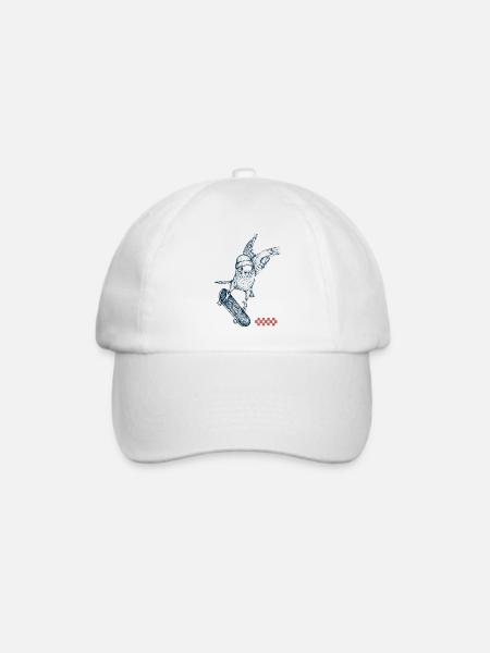 Skater Wellensittich - Baseballkappe - Weiß/Weiß