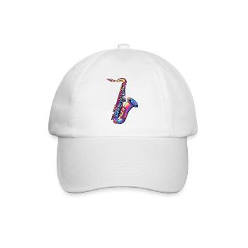 Neon-Saxophon Farbspektrum - Baseballkappe - Weiß/Weiß - Vorne
