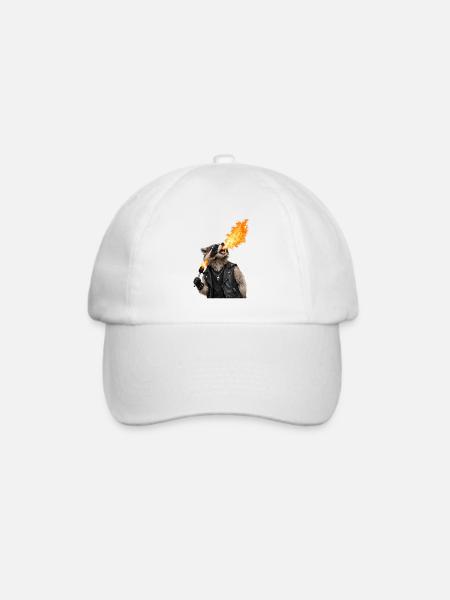 Feuer-Räuber im Lederlook - Baseballkappe - Weiß/Weiß