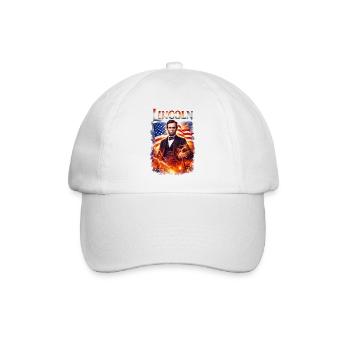 Lincolns Flammendes Freiheitsbild - Baseballkappe - Weiß/Weiß - Vorne