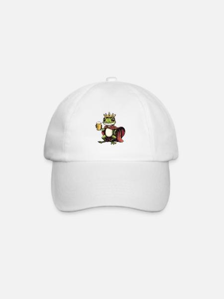 Echse Bier König - Baseballkappe - Weiß/Weiß