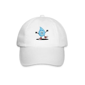 Ein lustiger Wassertropfen Gesicht in Turnschuhen - Baseballkappe - Weiß/Weiß - Vorne