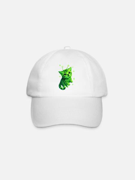 Alien Cat - Baseballkappe - Weiß/Weiß