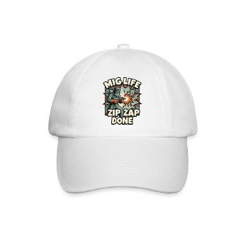 WELD MODE ZIP ZAP DONE Spruch - Baseballkappe - Weiß/Weiß - Vorne