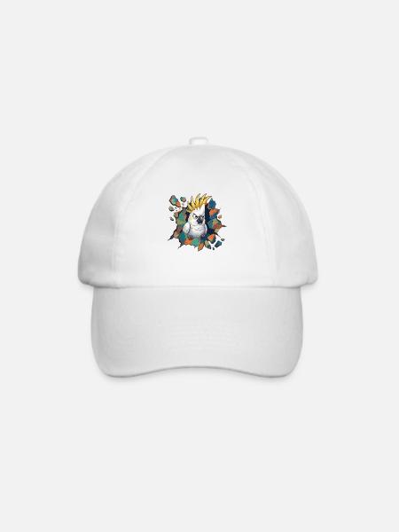 Kakadu Bricht Felsfarben - Baseballkappe - Weiß/Weiß