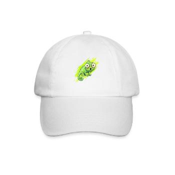 Neon Chamäleon Spritzer - Baseballkappe - Weiß/Weiß - Vorne