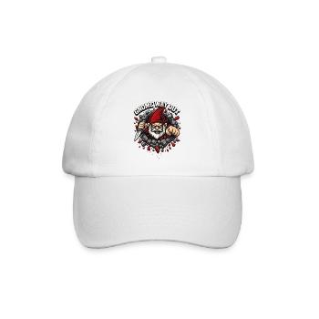 Böser Gnom, Dunkler Gnom, Goth-gnom, Lustiger Gnom - Baseballkappe - Weiß/Weiß - Vorne