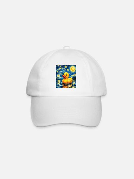 Sternennacht Gummienten-Kunst-Enten-Liebhaber - Baseballkappe - Weiß/Weiß