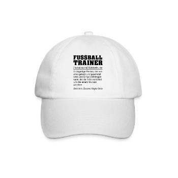 Lustige Definition Fußballtrainer Geschenk - Baseballkappe - Weiß/Weiß - Vorne
