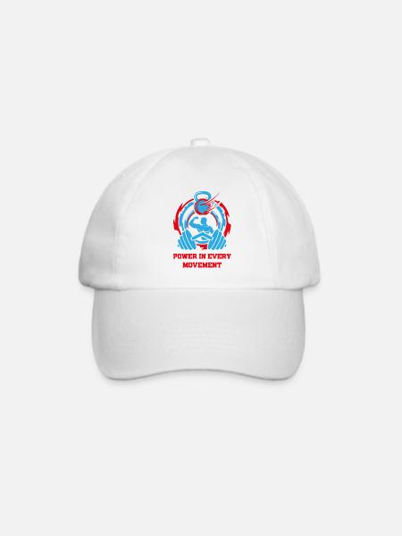 PowerInEveryMovement - Baseballkappe - Weiß/Weiß