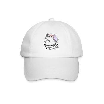  Juste Une Fille Qui Aime Les Chevaux - Baseballkappe - Weiß/Weiß - Vorne