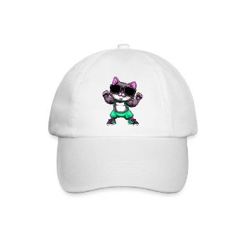 Fitness Katze - Baseballkappe - Weiß/Weiß - Vorne