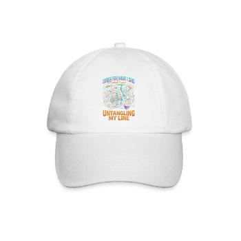 Entwirrte Schnur Angeln Humor - Baseballkappe - Weiß/Weiß - Vorne