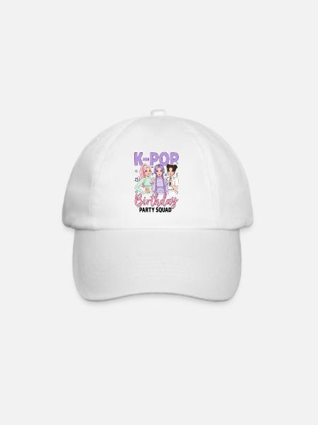 K Pop Birthday Party Squad - Baseballkappe - Weiß/Weiß