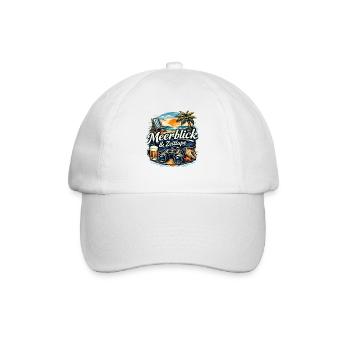 Meerblick und Zeitlupe maritimes Urlaubsgefühl - Baseballkappe - Weiß/Weiß - Vorne