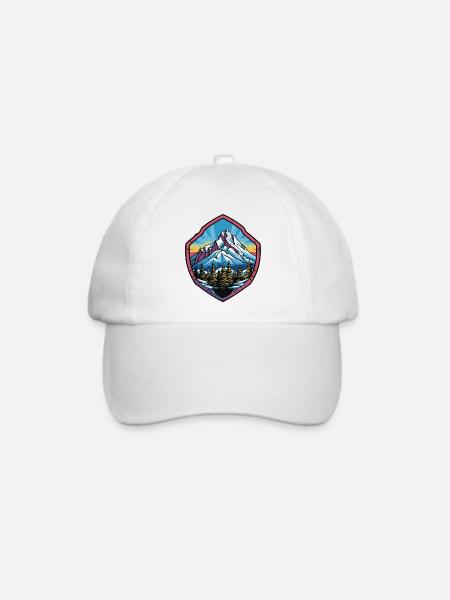 Berge - Baseballkappe - Weiß/Weiß
