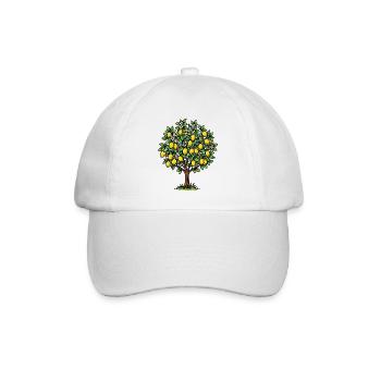 Vintage-Zitronenbaum - Baseballkappe - Weiß/Weiß - Vorne