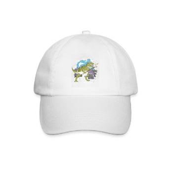 T-Rex Rockgitarre im Tropenland - Baseballkappe - Weiß/Weiß - Vorne