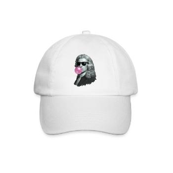 Isaac Newton mit Kaugummi und Sonnenbrille - Baseballkappe - Weiß/Weiß - Vorne