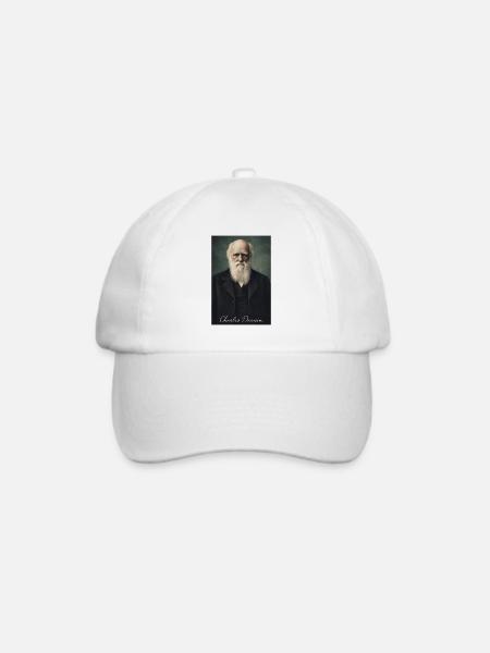Charles Darwin Porträt - Baseballkappe - Weiß/Weiß