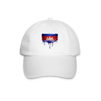 Angkor Wat Tropfenflagge - Baseballkappe - Weiß/Weiß - Vorne