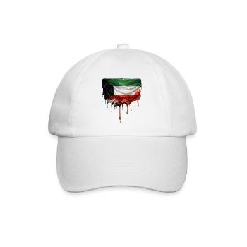 Kuwait Flagge Tropft Kunst - Baseballkappe - Weiß/Weiß - Vorne