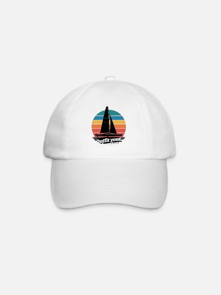 Regatta Segeln Shirt Segelboot, Yacht Sailing Crew - Baseballkappe - Weiß/Weiß