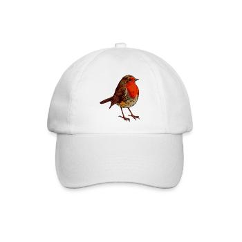 Rotkehlchen Motiv singvogel - Baseballkappe - Weiß/Weiß - Vorne