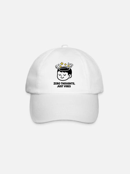 Null Gedanken, nur Vibes - Baseballkappe - Weiß/Weiß
