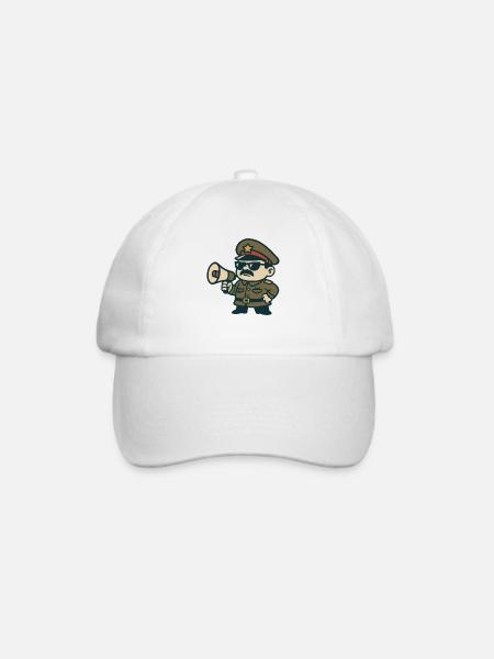 Retro-Sergeant-Megafon - Baseballkappe - Weiß/Weiß