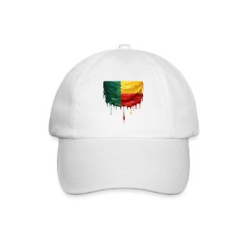 Benin Flagge im Tropfenstil - Baseballkappe - Weiß/Weiß - Vorne