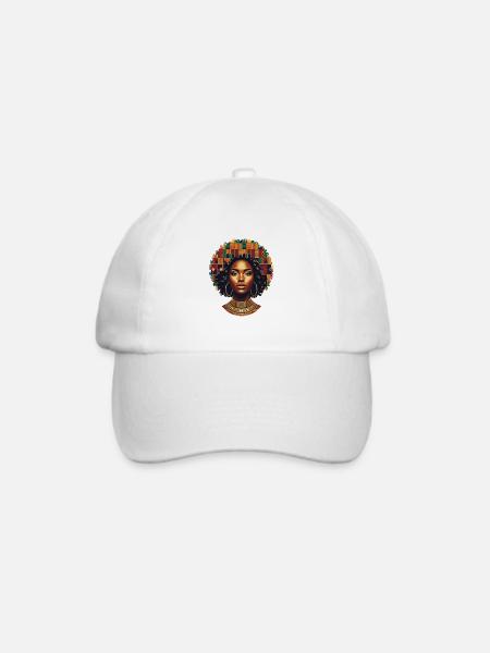 Kunstvolles Afro-Porträt - Baseballkappe - Weiß/Weiß