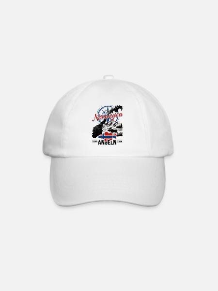 Norwegen Angeln Tour 2026 - Angler Geschenk - Baseballkappe - Weiß/Weiß