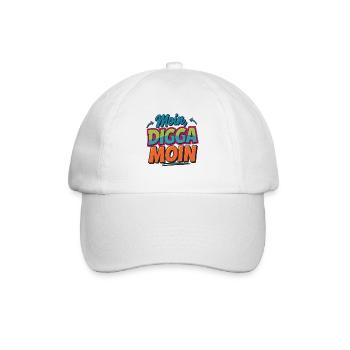  Moin Digga Moin Lustiger Norddeutscher Spruch Für - Baseballkappe - Weiß/Weiß - Vorne