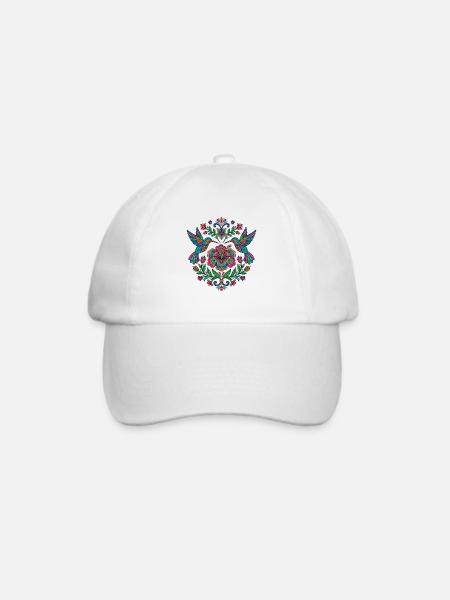 Blumen Alebrije Hummingbird Mexikanisch - Baseballkappe - Weiß/Weiß