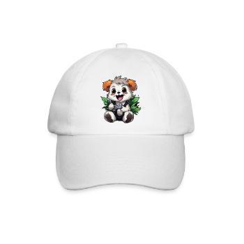 Panda Gamer mit Controller - Baseballkappe - Weiß/Weiß - Vorne