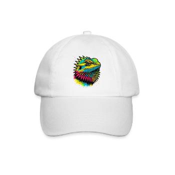 Bartagame Popkunst Bunte Straßenkunst - Baseballkappe - Weiß/Weiß - Vorne
